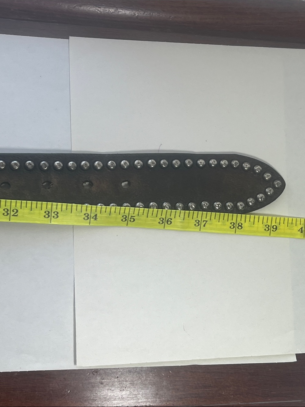 Lucky Brand Studded Leather Belt in Distressed Brown with Silver Hardware - Picture 11 of 11